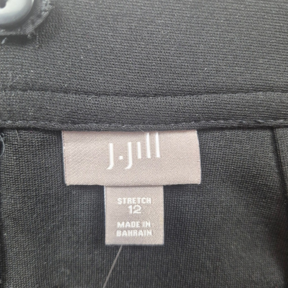 J Jill Black Stretch A-Line Midi Skirt Size 12 Career‎ Office Church New - Picture 3 of 16